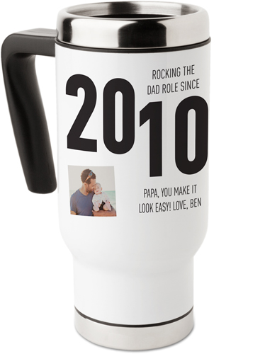 Big Year Travel Mug with Handle, 17oz, White