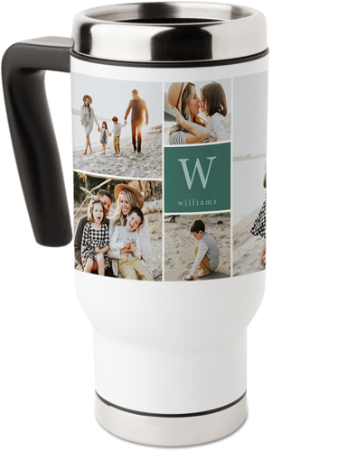 Gallery Monogram Multicolor Travel Mug with Handle (Front)