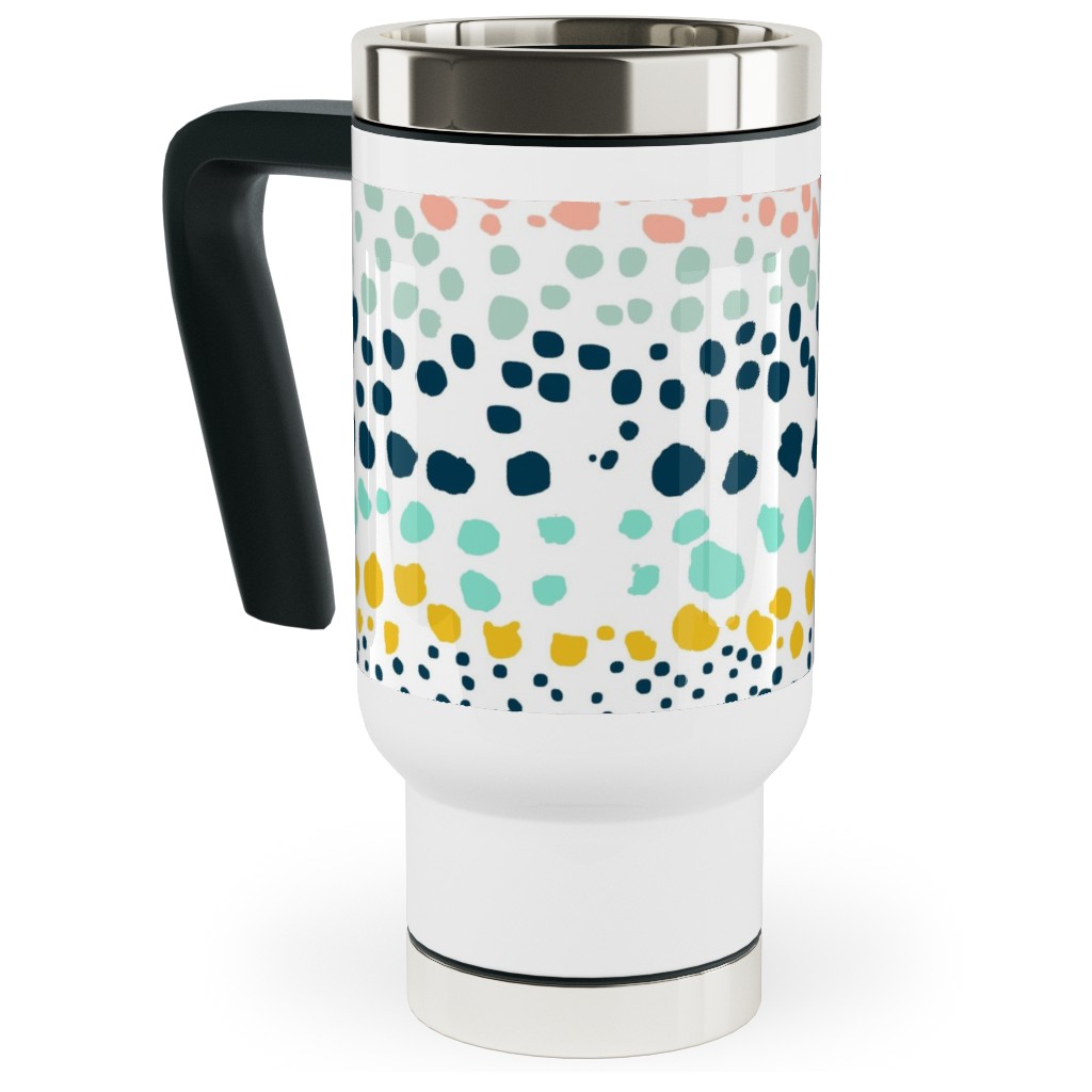 Little Textured Dots - Multi Travel Mug with Handle, 17oz, Multicolor