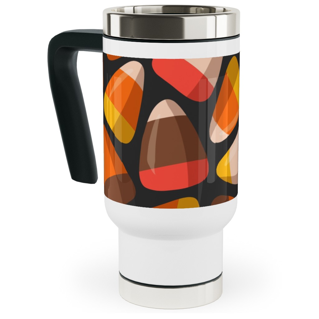 Candy Corn - Midnight Travel Mug with Handle, 17oz, Orange