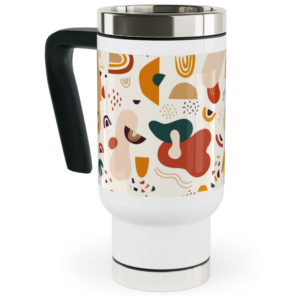 Abstract Seamless Pattern - Multi Travel Mug with Handle, 17oz, Multicolor