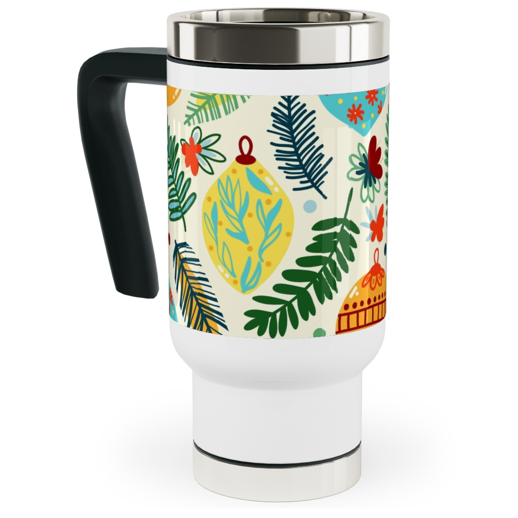 Colorful Christmas Classic - Multi Travel Mug with Handle, 17oz, Multicolor