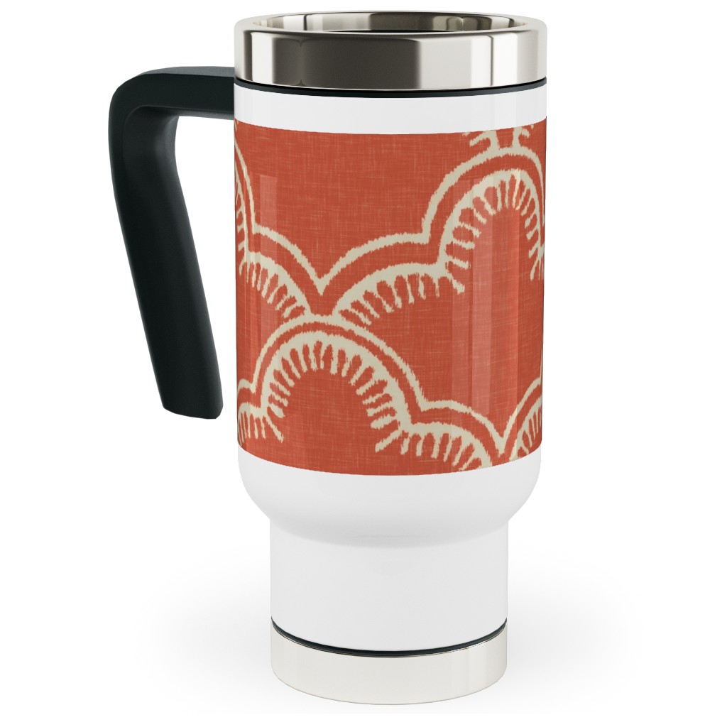 Tangier Travel Mug with Handle, 17oz, Orange