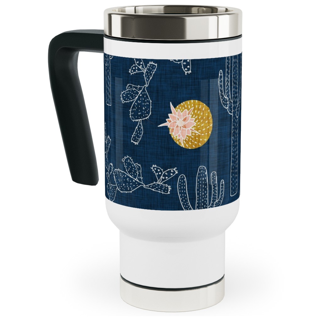 Cactus - Indigo Travel Mug with Handle, 17oz, Blue