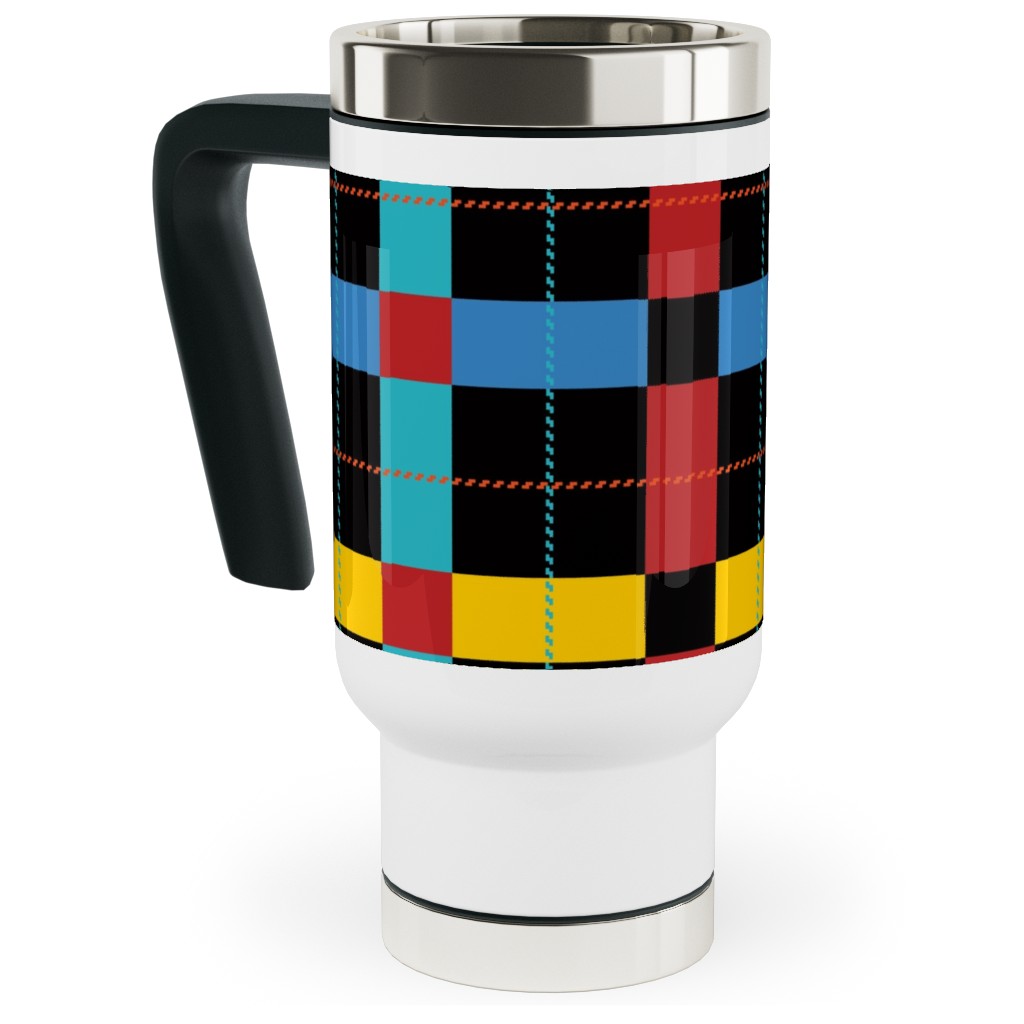 Pnw Pike Plaid - Multi Travel Mug with Handle, 17oz, Multicolor