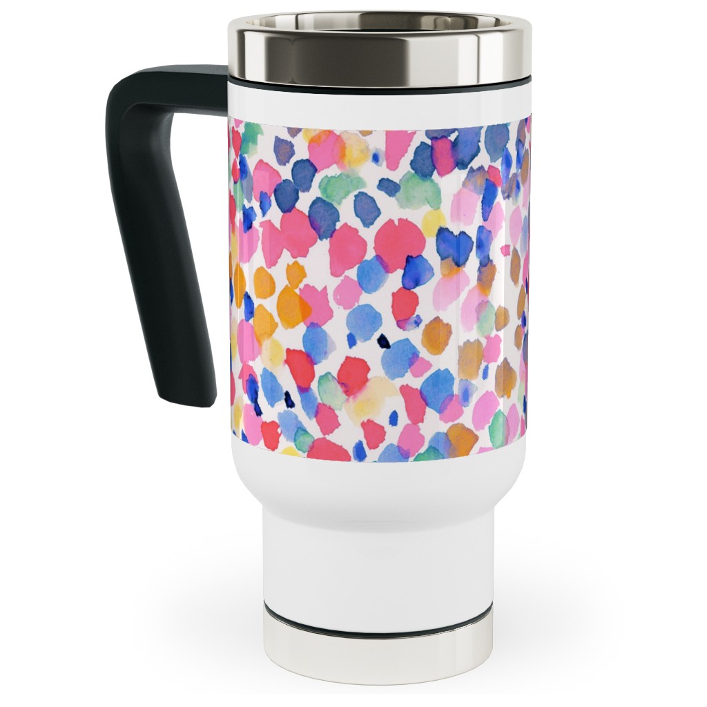 Lighthearted Pastel - Multi Travel Mug with Handle, 17oz, Multicolor