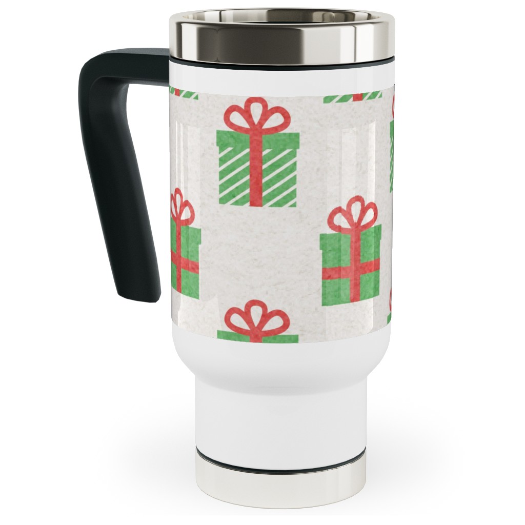 Christmas Presents Travel Mug with Handle, 17oz, Multicolor