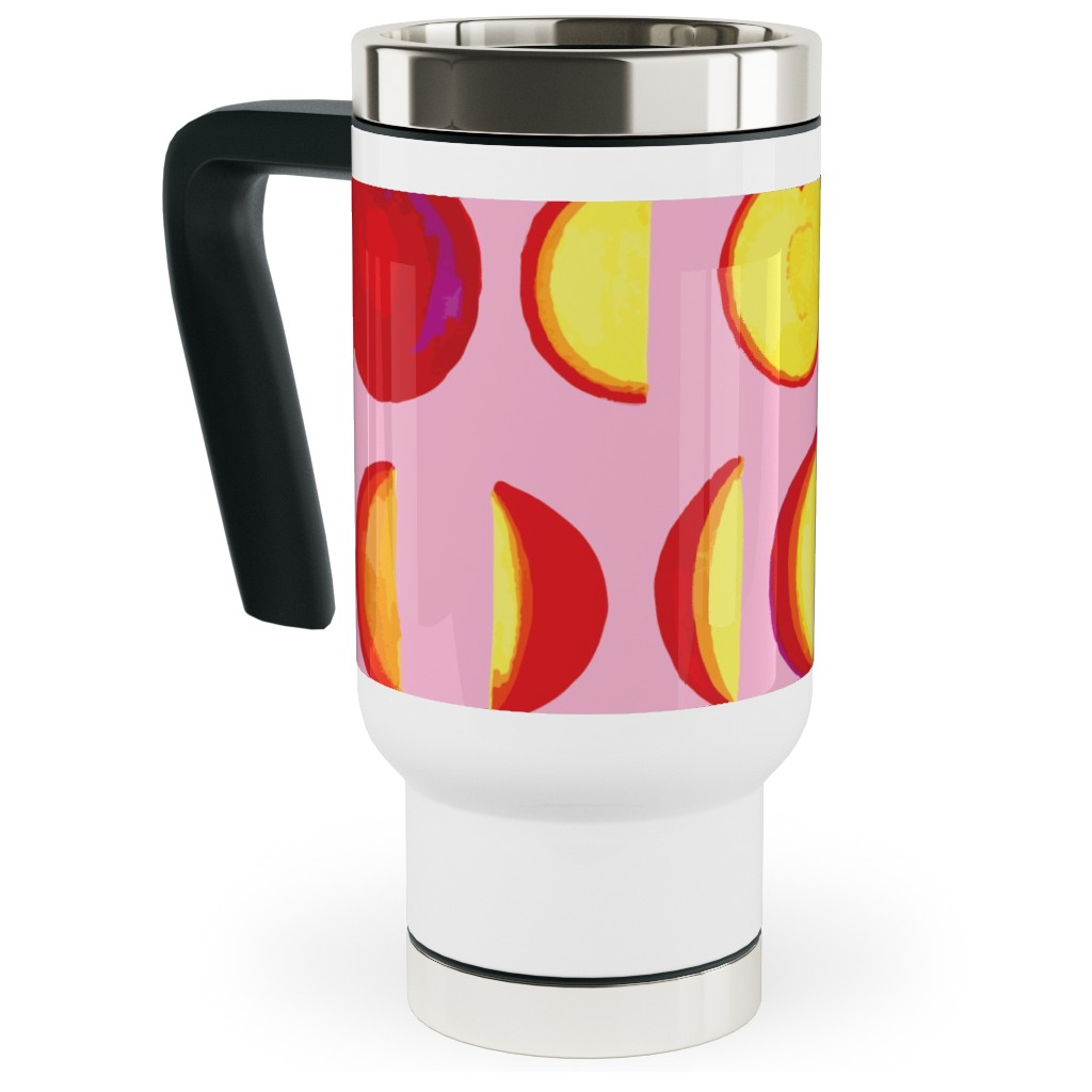 Plum Moon Travel Mug with Handle, 17oz, Pink, Bright Pink
