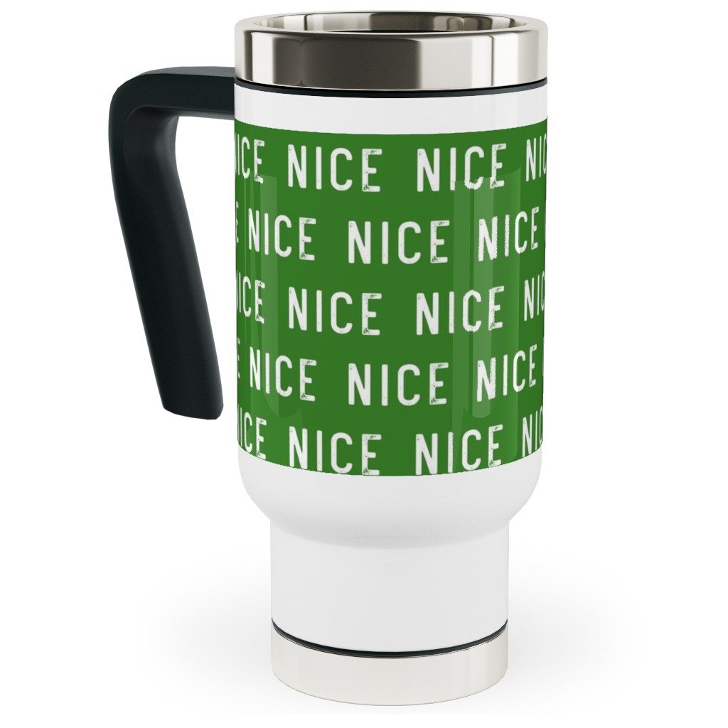 Nice - Green Travel Mug with Handle, 17oz, Green