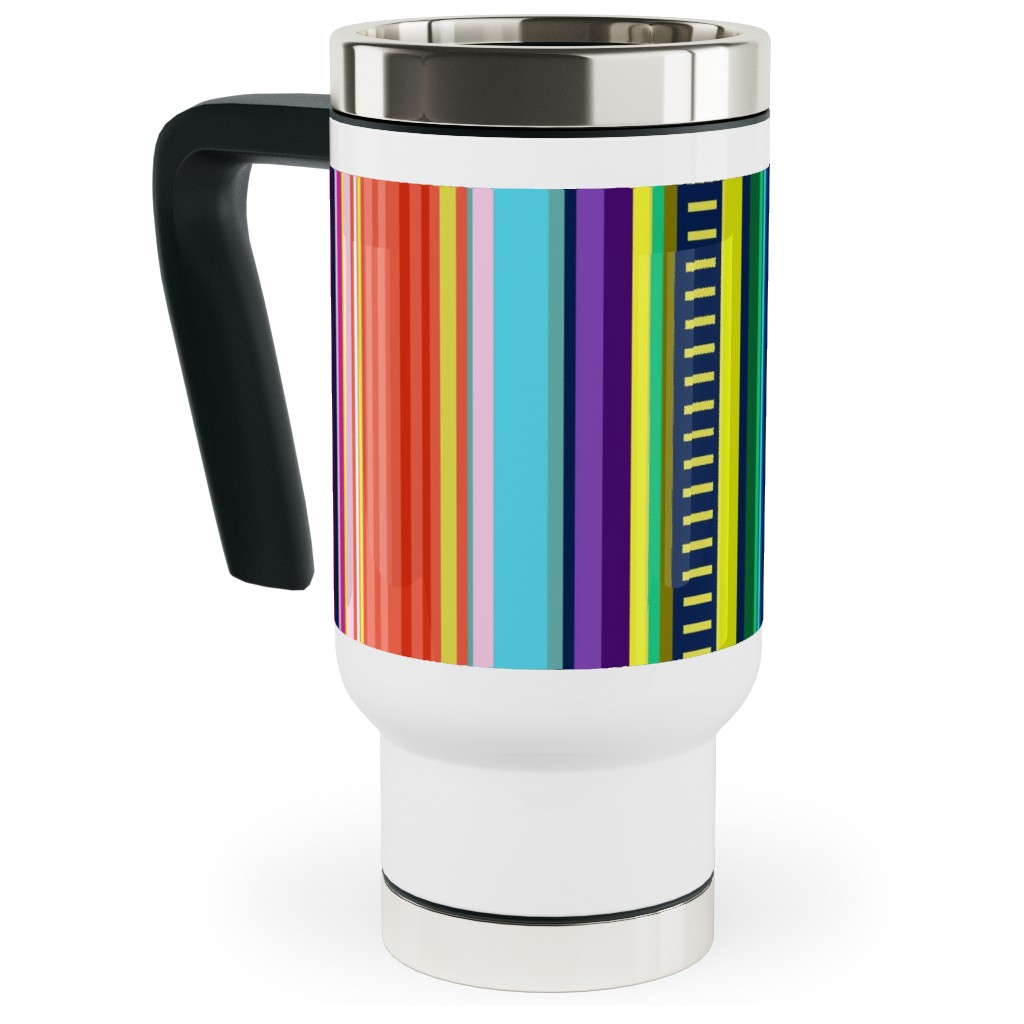 Mexican Serape - Multi Travel Mug with Handle, 17oz, Multicolor