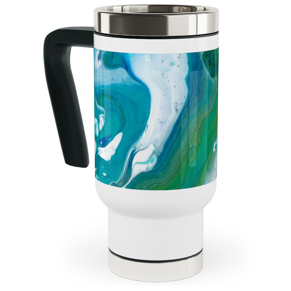 Acrylic Flow Travel Mug with Handle, 17oz, Green, Hurricane