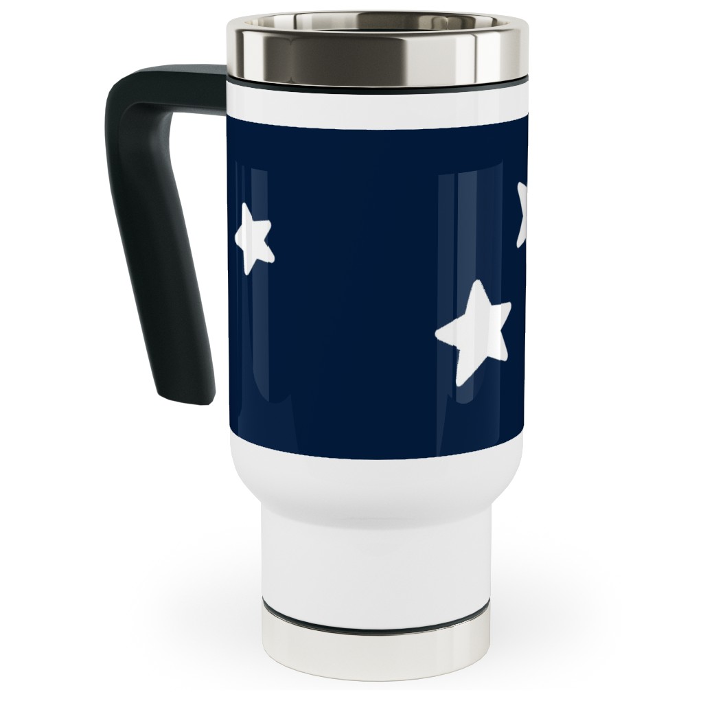 Stars Travel Mug with Handle, 17oz, Blue, Silhouette