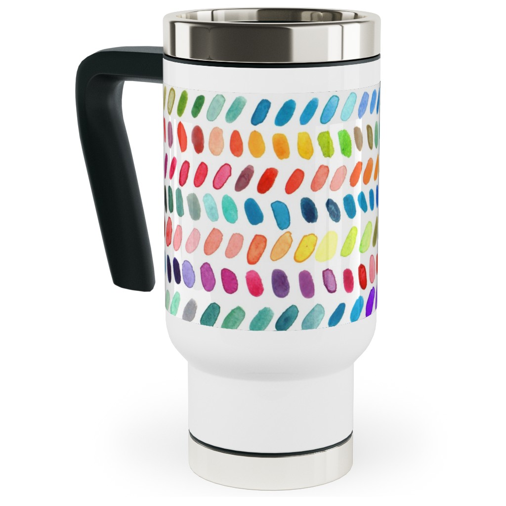 Rainbow Dash Rows - Multi Travel Mug with Handle, 17oz, Multicolor