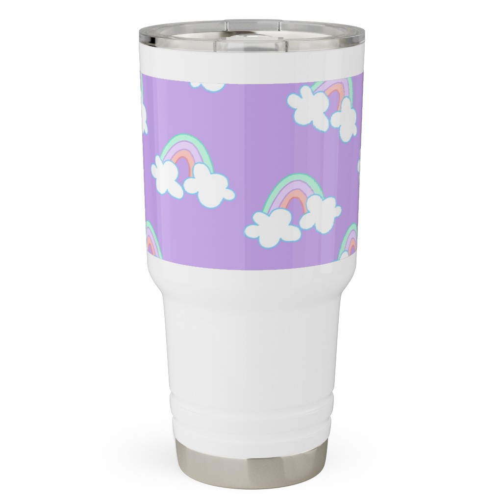 Nicola Unicorn Rainbows Travel Tumbler, 30oz, Purple