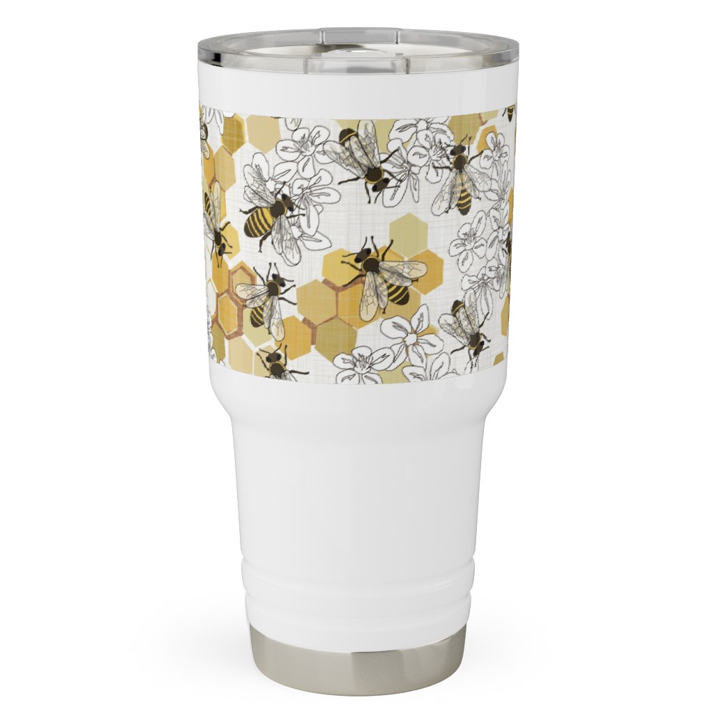 Save the Honey Bees - Yellow Travel Tumbler, 30oz, Yellow, Classic Yellow