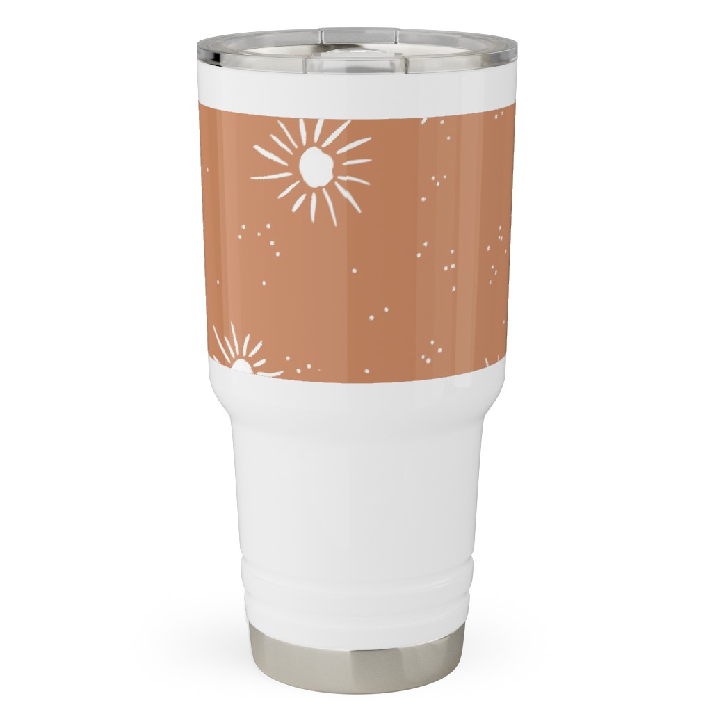 Seventies Retro Style Sunshine Travel Tumbler, 30oz, Orange