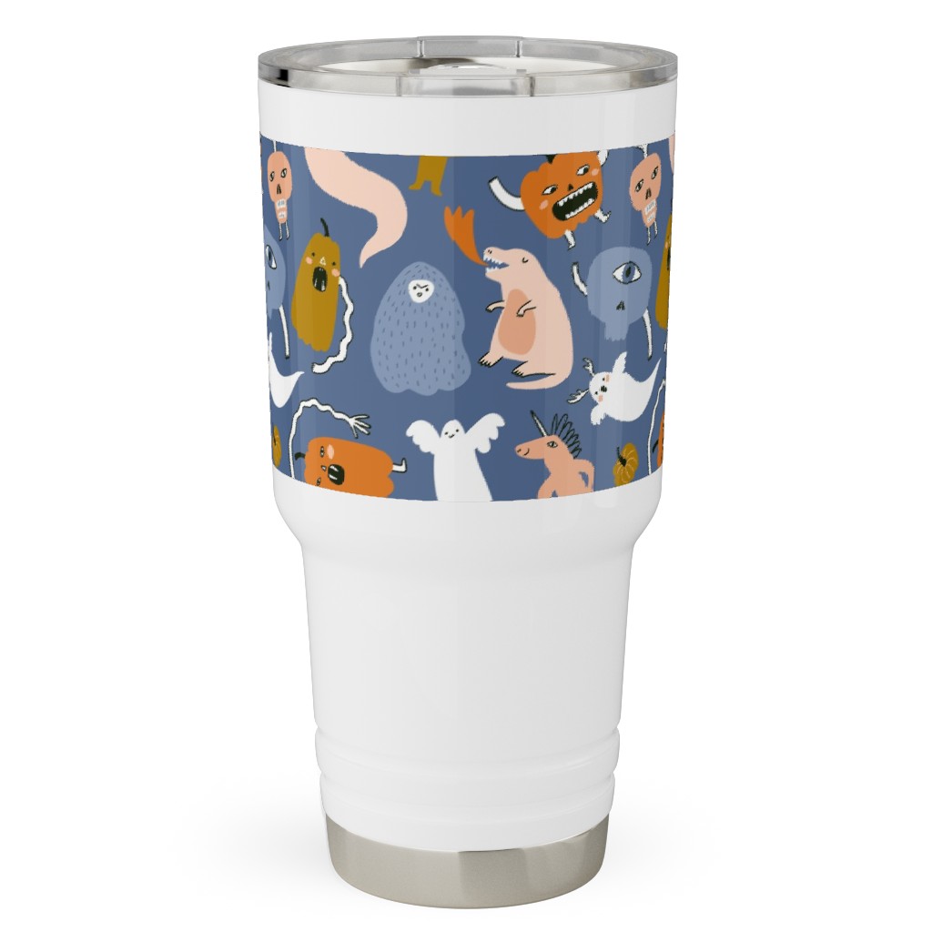 Monsters Pattern - Multi Travel Tumbler, 30oz, Multicolor