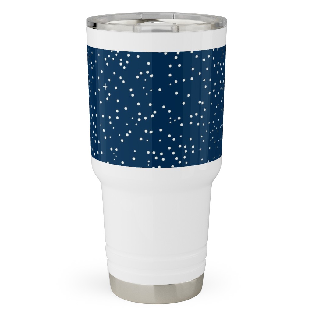 Tiny Stars in Space - Dark Blue Travel Tumbler, 30oz, Blue, True Blue