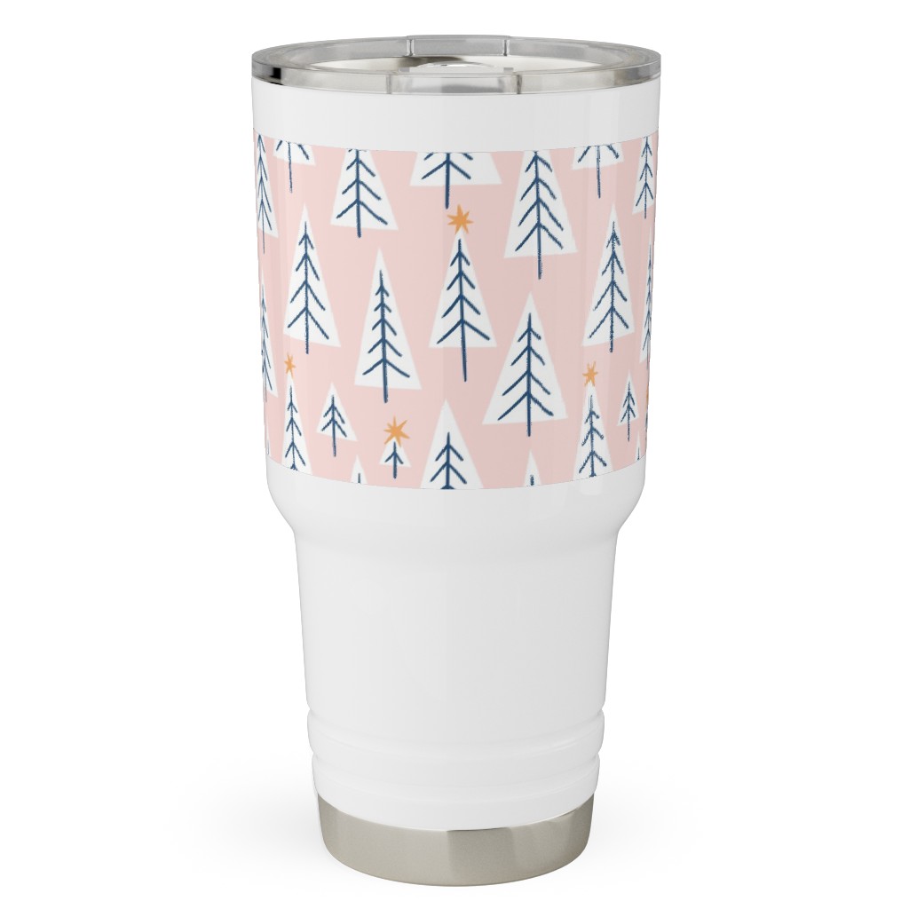 Christmas Forest - Pink Travel Tumbler, 30oz, Pink, Bright Pink