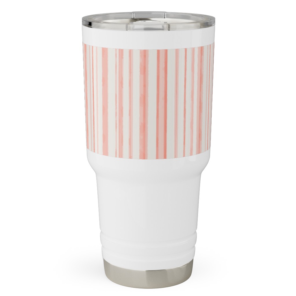 Dreamy Watercolor Stripe Travel Tumbler, 30oz, Pink, Quartz