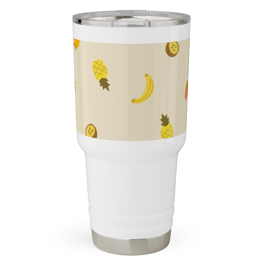 Tropical Fruit - Yellow Travel Tumbler, 30oz, Yellow, Classic Yellow