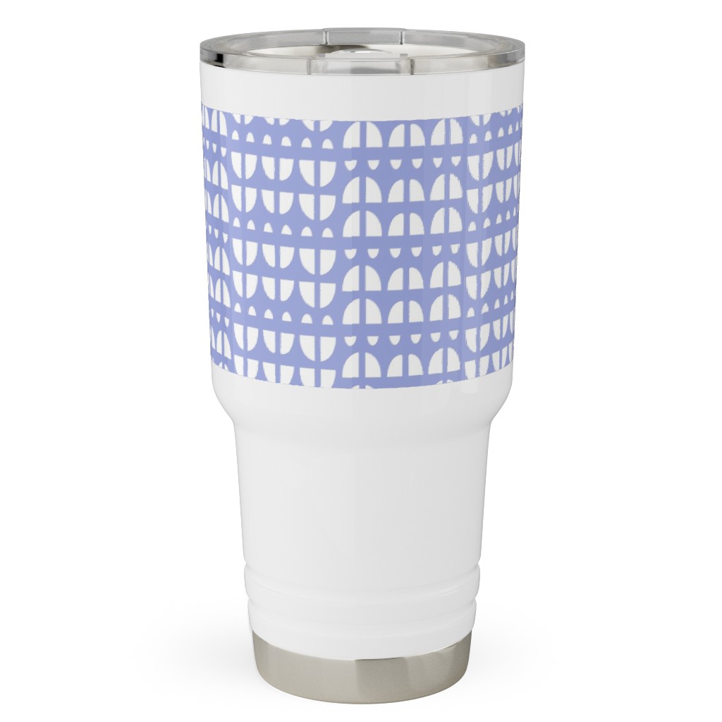 Geometric - Blue Travel Tumbler, 30oz, Blue