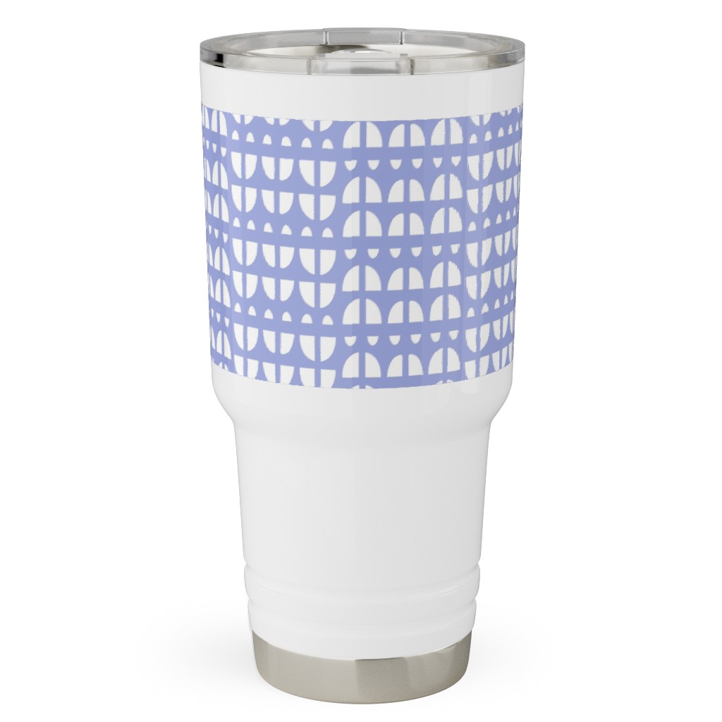 Geometric - Blue Travel Tumbler, 30oz, Blue