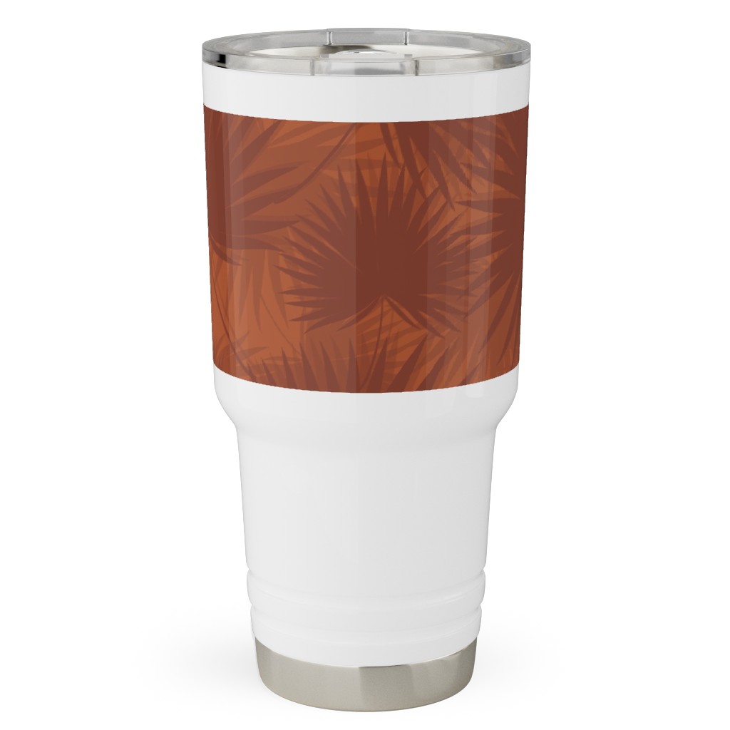 Sabal Palm Toss - Rust Travel Tumbler, 30oz, Orange, Orange