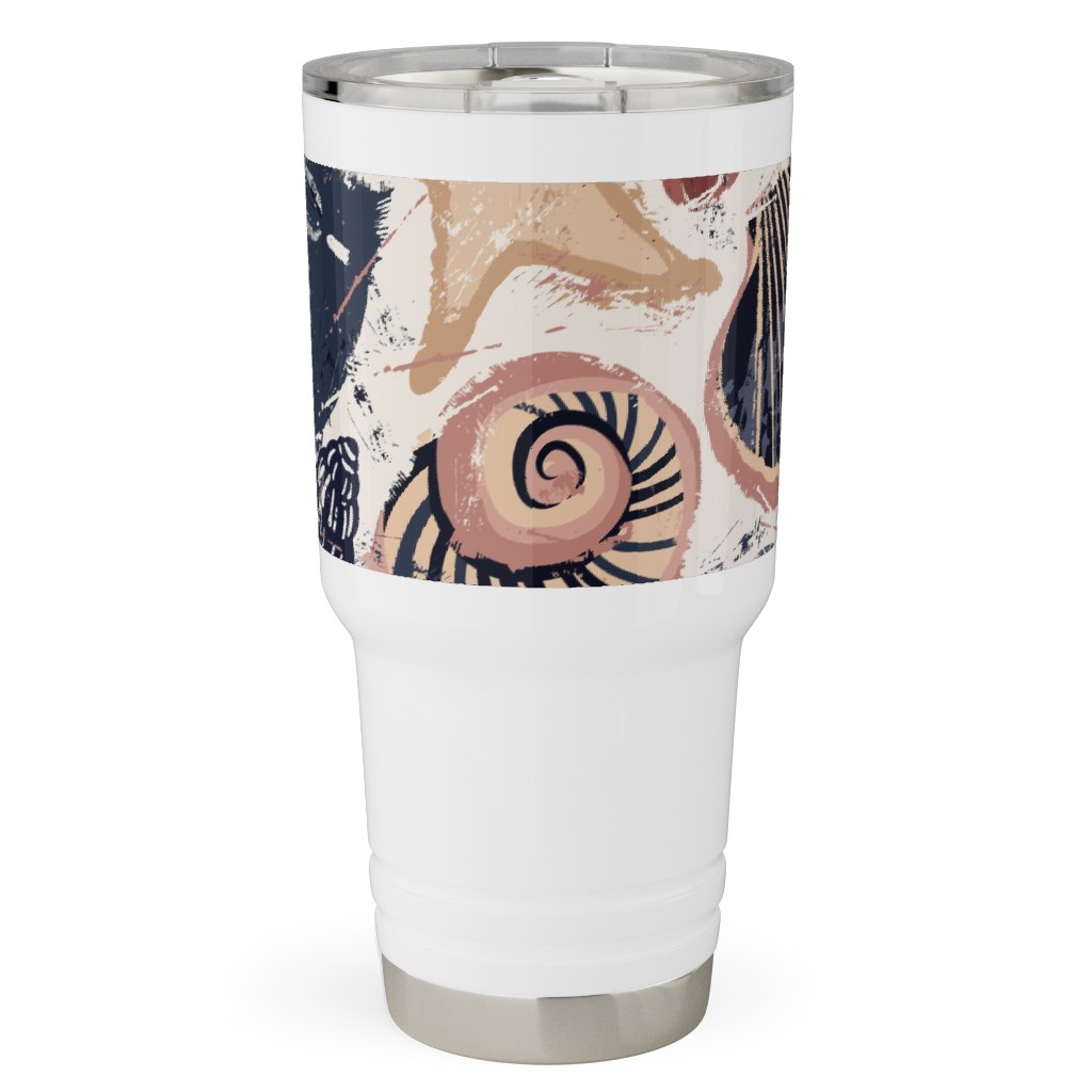 Seashells Travel Tumbler, 30oz, Multicolor, Wheat