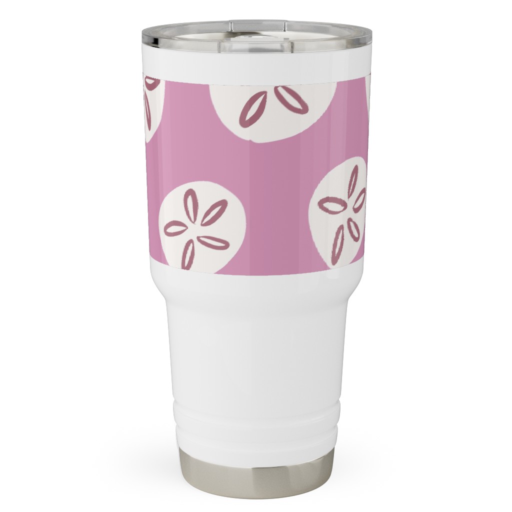 Sand Dollar Sea Shells Travel Tumbler, 30oz, Pink