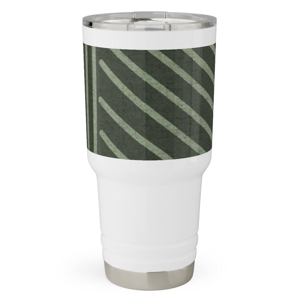 Mudcloth Weaving Line - Green Travel Tumbler, 30oz, Green, Classic Green