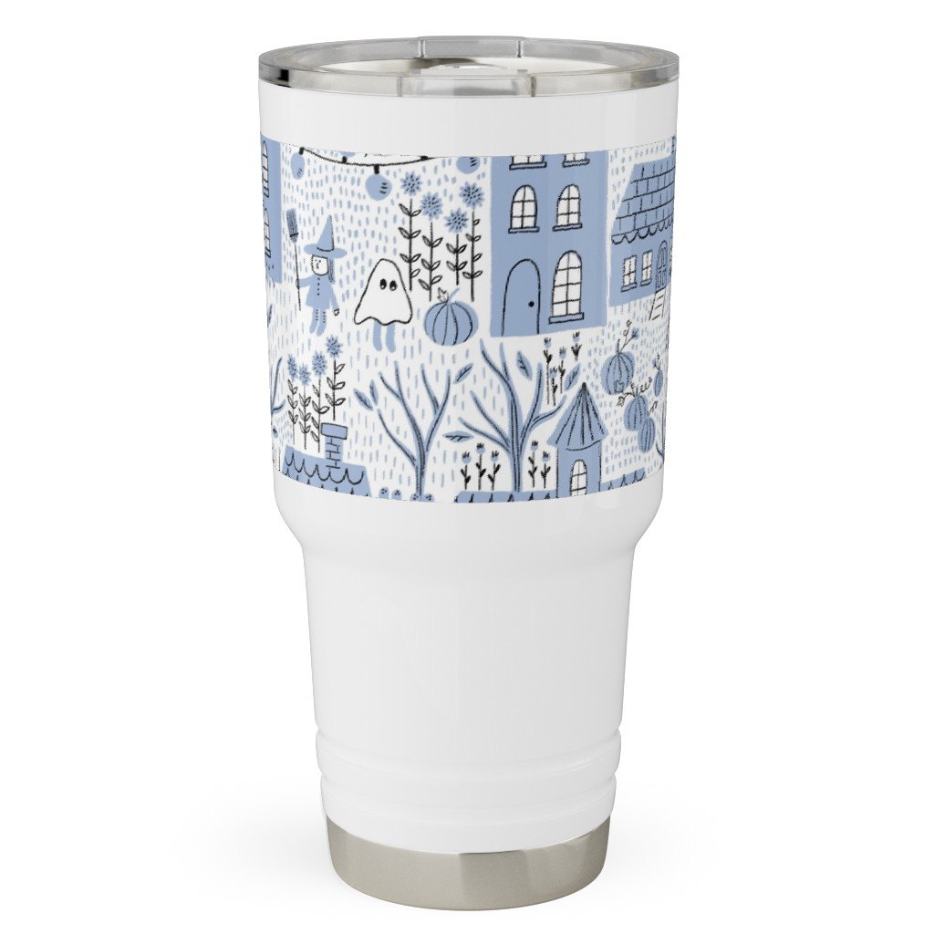 What Ghosts Around Comes Around - Blue Travel Tumbler, 30oz, Blue, True Blue