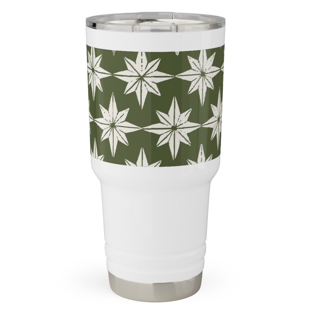 Christmas Star Tiles Travel Tumbler, 30oz, Green