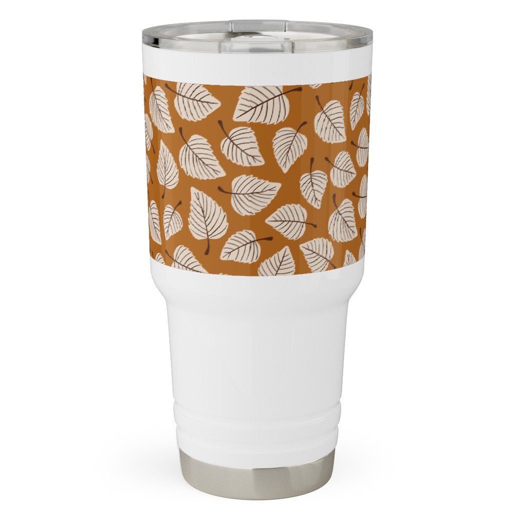 Falling Leaves - Terracotta Travel Tumbler, 30oz, Orange, Orange