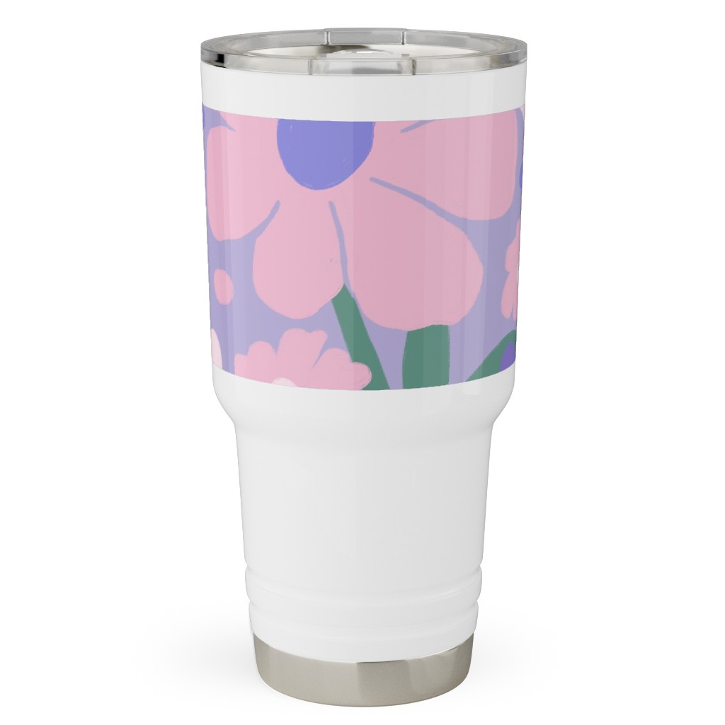 Blooming Garden on Lilac Travel Tumbler, 30oz, Purple