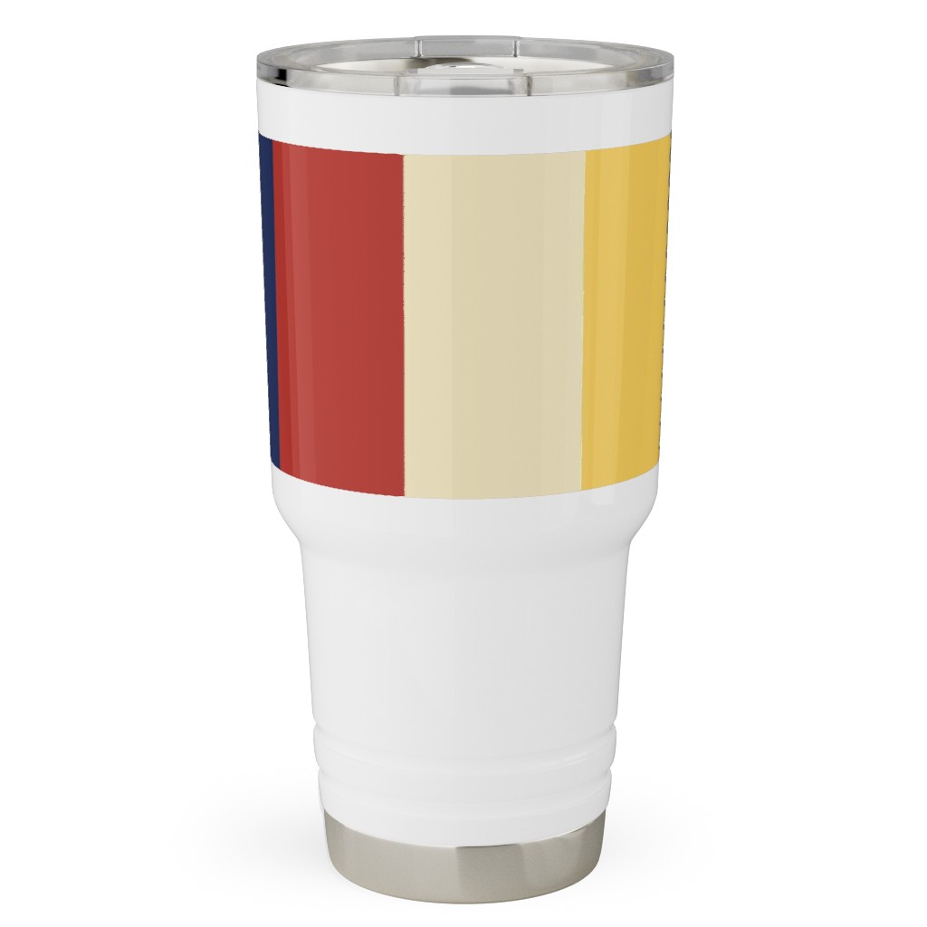 Camping Stripe Vertical - Multi Travel Tumbler, 30oz, Multicolor