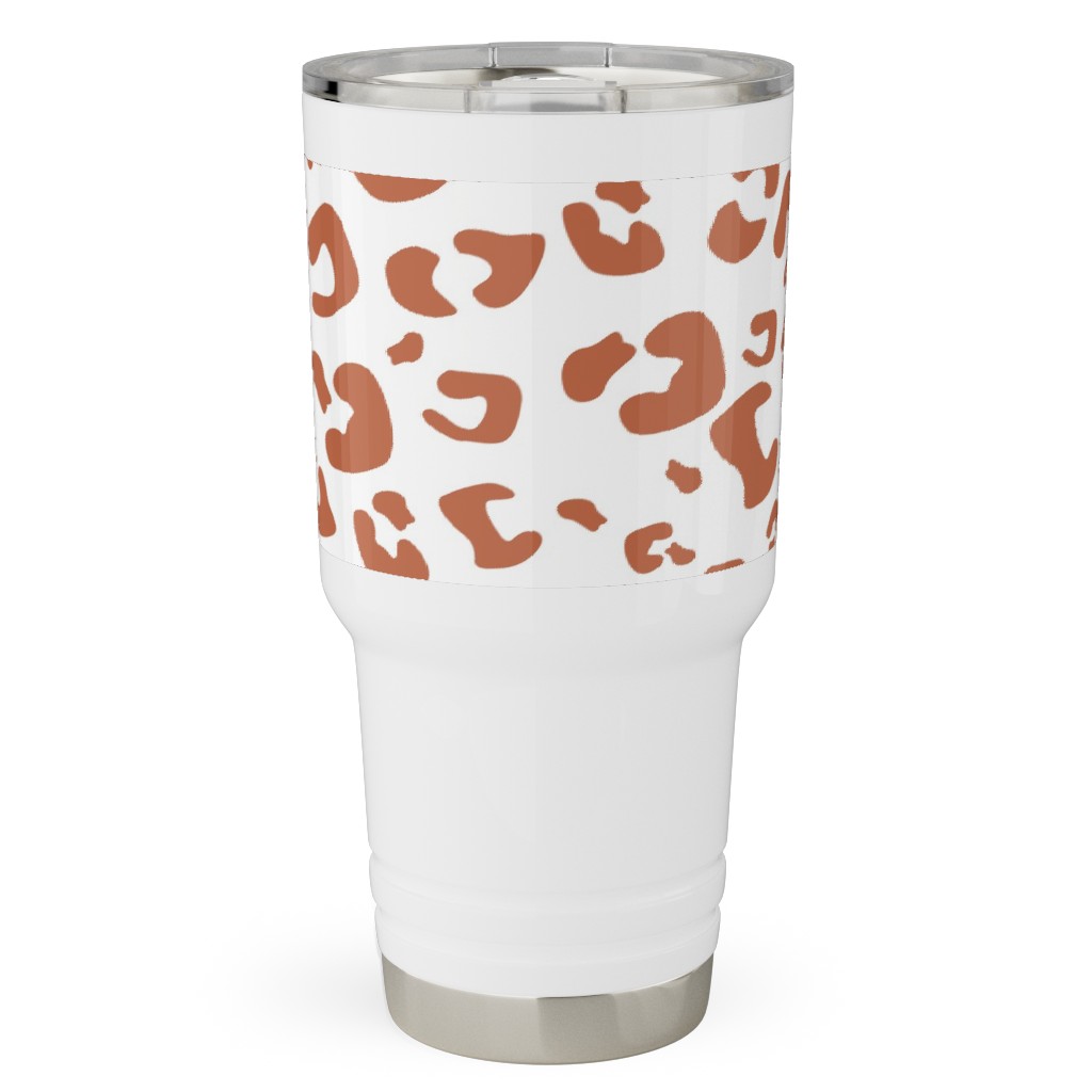 Leopard Print - Terracotta Travel Tumbler, 30oz, Brown, Brown