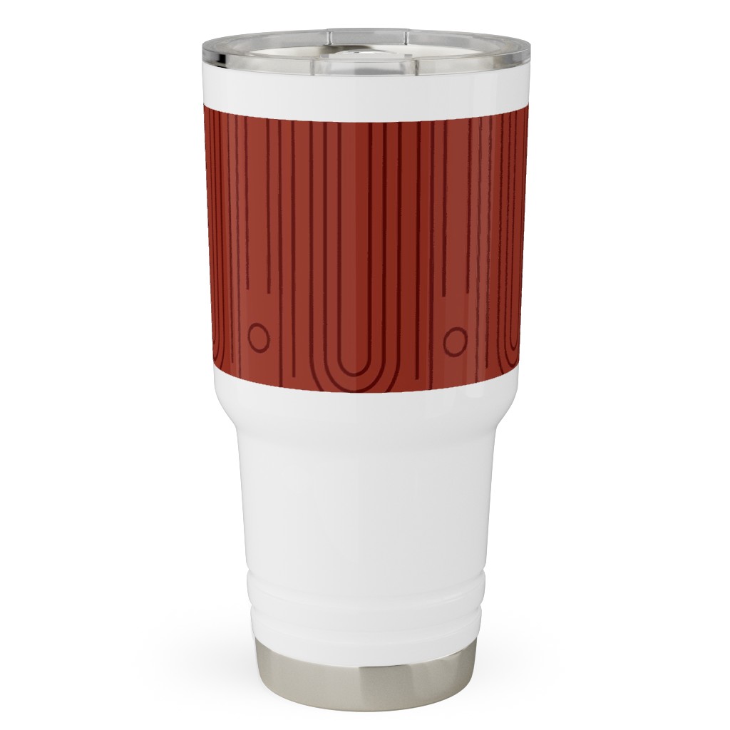 Art Deco Arches - Cranberry Travel Tumbler, 30oz, Red