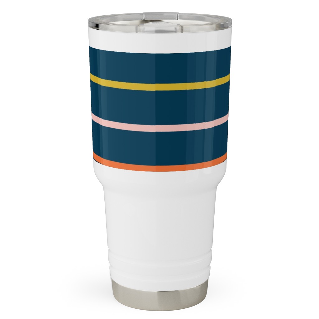 Summer Stripe - Dark Travel Tumbler, 30oz, Multicolor