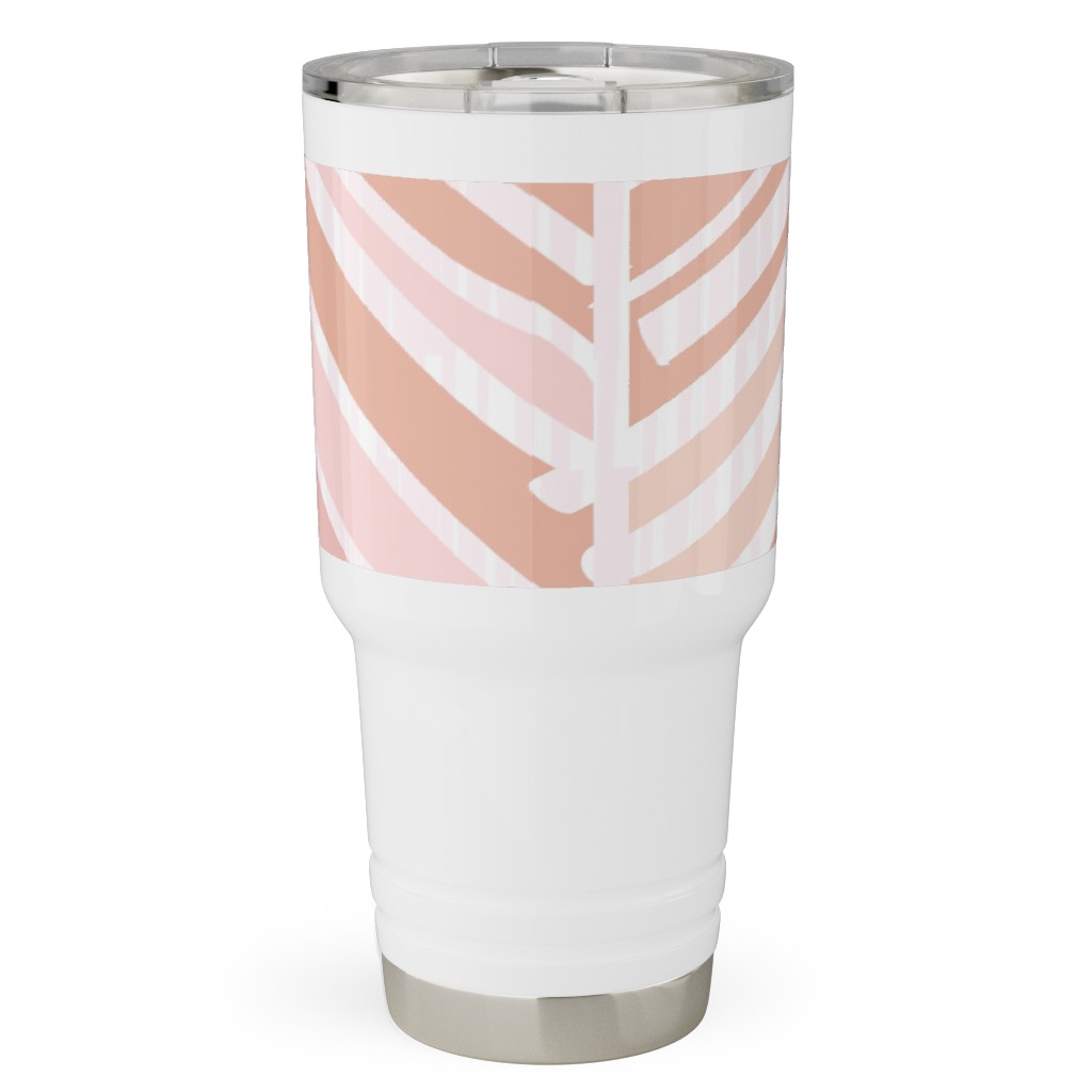 Herringbone Hues Travel Tumbler, 30oz, Pink