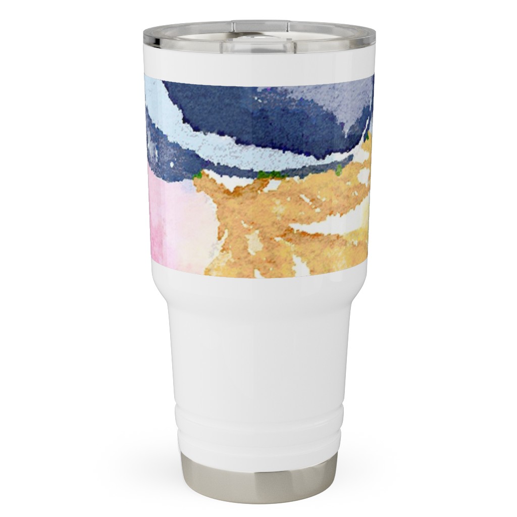 Spring Dreams - Watercolor Floral - Multi Travel Tumbler, 30oz, Multicolor