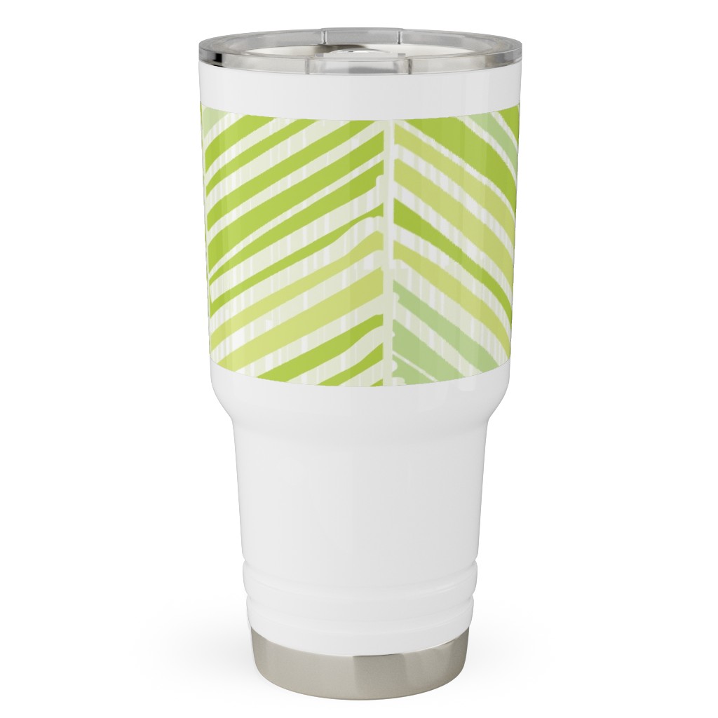 Herringbone Hues of Green Travel Tumbler, 30oz, Green
