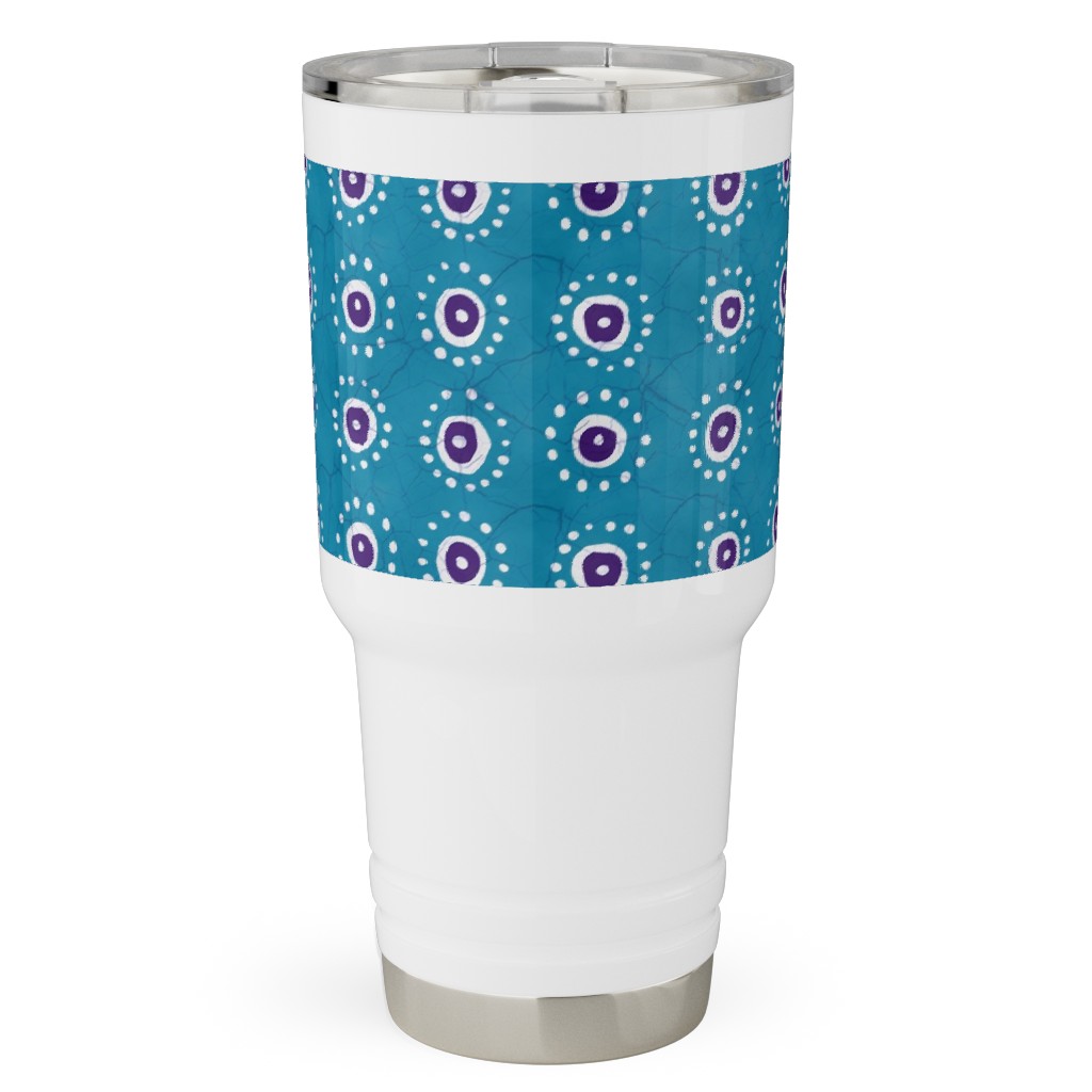 Batik Suns Travel Tumbler, 30oz, Blue