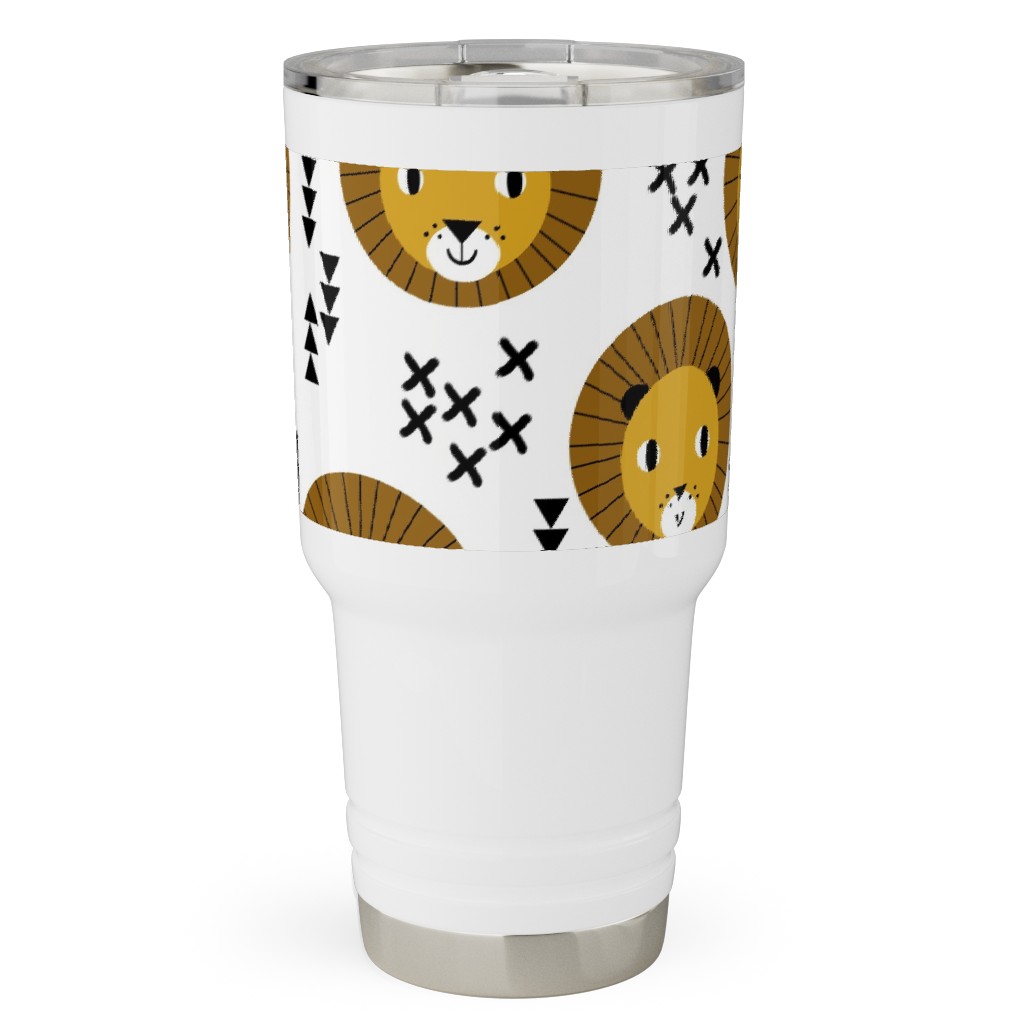 Happy Lion Safari Travel Tumbler, 30oz, Brown, Brown