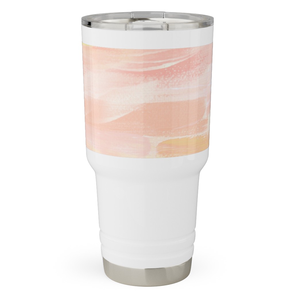 Paint Dabs - Peach Travel Tumbler, 30oz, Pink, Bright Pink
