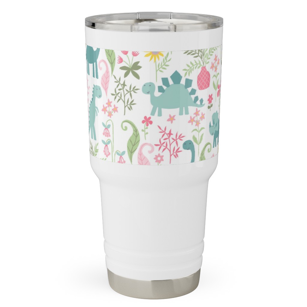 Dino Garden Travel Tumbler, 30oz, Multicolor