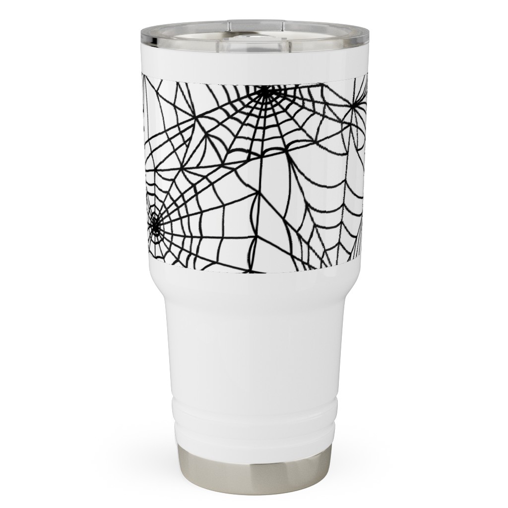 Spooky Spider Web Travel Tumbler, 30oz, White