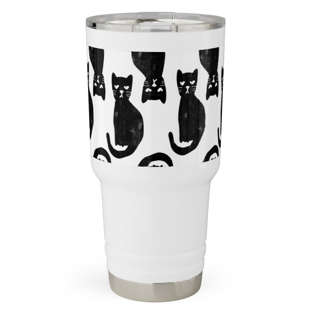 Black Cat Travel Tumbler, 30oz, Black