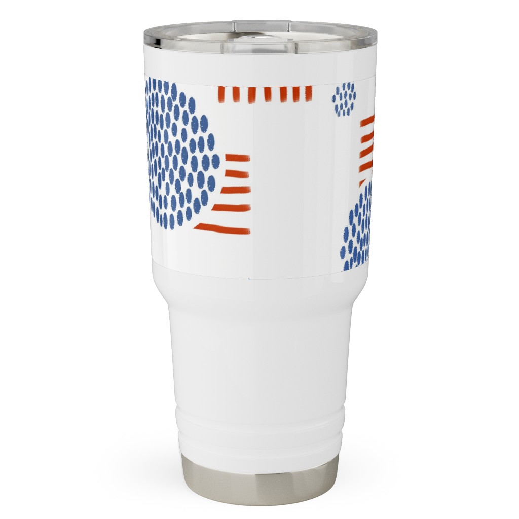 Imperfection in Red, White and Blue Travel Tumbler, 30oz, Red, Red