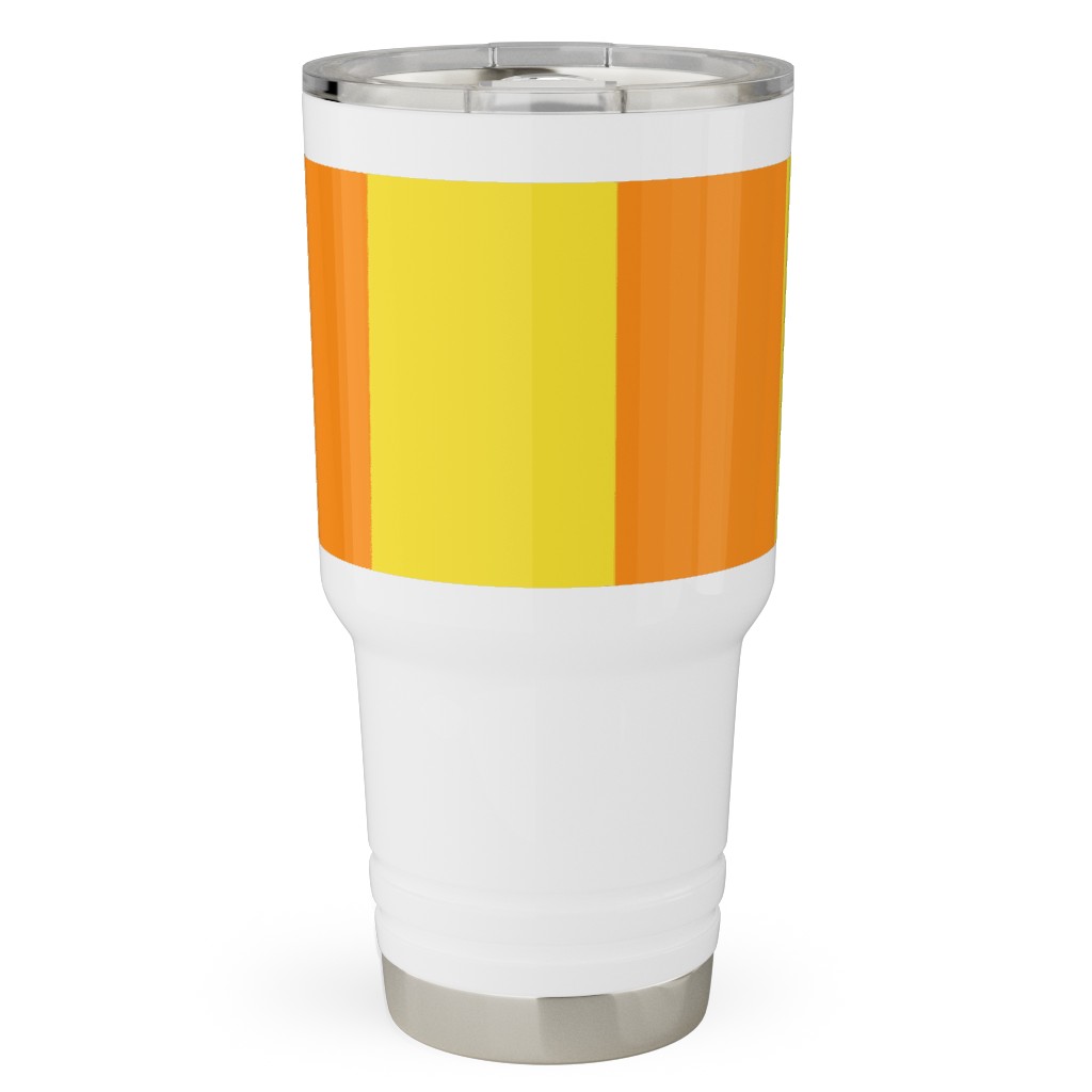 Vertical Stripes Travel Tumbler, 30oz, Orange, Orange